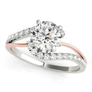 14k White And Rose Gold Bypass Shank Diamond Engagement Ring (1 1/3 cttw)-1
