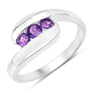 0.54 Carat Genuine Amethyst .925 Sterling Silver Ring-1