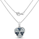 2.73 Carat Genuine Blue Sapphire and Aquamarine .925 Sterling Silver Pendant-2