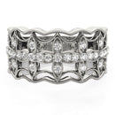 Diamond Studded Four Leaf Clover Motif Ring in 14k White Gold (1/4 cttw)-2