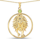 0.24 Carat Genuine Peridot .925 Sterling Silver Pendant-1