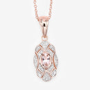 0.52 Carat Genuine Morganite and White Topaz .925 Sterling Silver Pendant-4