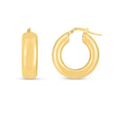 14k Yellow Gold Medium Puffy Hoops-1