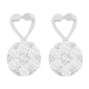 14K White Gold 1 1/4 cttw Round Cut Diamond Earrings (H-I, I1-I2)-1