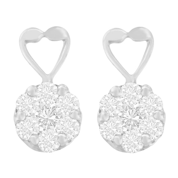 14K White Gold 1 1/4 cttw Round Cut Diamond Earrings (H-I, I1-I2)