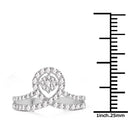 0.54 Carat Genuine White Diamond 14K White Gold Ring (G-H Color, SI1-SI2 Clarity)-3