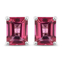 3.20 Carat Genuine Pink Topaz .925 Sterling Silver Earrings-1