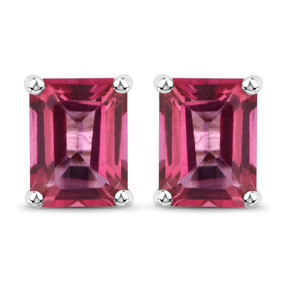 3.20 Carat Genuine Pink Topaz .925 Sterling Silver Earrings