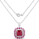 8.48 Carat Glass Filled Ruby and White Topaz .925 Sterling Silver Pendant-2