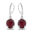 6.90 Carat Dyed Ruby .925 Sterling Silver Earrings-1