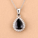 2.09 Carat Genuine Blue Sapphire and White Diamond 14K White Gold Pendant-2