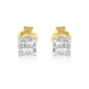 10k Yellow Gold Princess Diamond Quad Stud Earrings (1/4 cttw, J-K Color, I2-I3 Clarity)-1