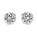 .925 Sterling Silver 1/10 cttw Prong Set Round-Cut Trio Diamond Stud Earrings (I-J Color, I3 Clarity)-1