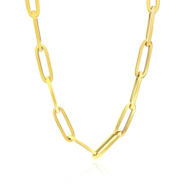 14K Yellow Gold Wide Paperclip Chain (6.1mm) - 0