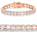 18K Rose Gold Plated 11.60 Carat Genuine Morganite .925 Sterling Silver Bracelet-2