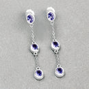 1.98 Carat Genuine Tanzanite .925 Sterling Silver Earrings-4