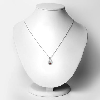 0.14 Carat Genuine Garnet .925 Sterling Silver Pendant - 0
