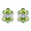 8.77 Carat Genuine Peridot & White Topaz .925 Sterling Silver Earrings-1