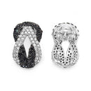 1.05 Carat Genuine Black Diamond & White Diamond .925 Sterling Silver Earrings-3