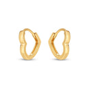 14k Yellow Gold Heart Huggie Hoops-2