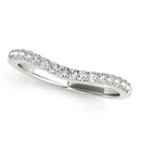 14k White Gold Curvy Style Pave Set Diamond Wedding Band (1/5 cttw)-1