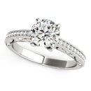 14k White Gold Antique Pronged Round Diamond Engagement Ring (1 1/8 cttw)-1