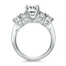 14k White Gold Five Stone Diamond Trellis Engagement Ring-3
