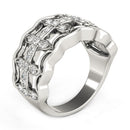 Diamond Studded Four Leaf Clover Motif Ring in 14k White Gold (1/4 cttw)-4
