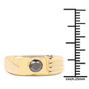 14K Yellow Gold Plated 0.25 Carat Genuine Black Diamond .925 Sterling Silver Ring-3