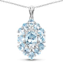 10.06 Carat Genuine Blue Topaz .925 Sterling Silver Pendant-1