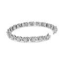 14K White Gold 6-1/3 Cttw Round Brilliant-Cut Diamond Round Cluster & X-Link 7" Tennis Bracelet (I-J Color, SI2-I1 Clarity)-6