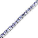 4.34 Carat Genuine Tanzanite .925 Sterling Silver Bracelet-3