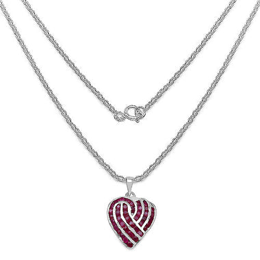 3.68 Carat Genuine Ruby .925 Sterling Silver Pendant - 0