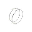 14k White Gold Polished Hoop Earrings (40 mm)-3