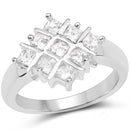 1.08 Carat Genuine White Sapphire .925 Sterling Silver Ring-1