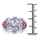 2.91 Carat Genuine Tanzanite and Rhodolite .925 Sterling Silver Ring-3