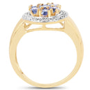 14K Yellow Gold Plated 1.19 Carat Genuine Tanzanite .925 Sterling Silver Ring-2
