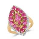 14K Yellow Gold Plated 2.30 Carat Genuine Ruby and White Topaz .925 Sterling Silver Ring-1