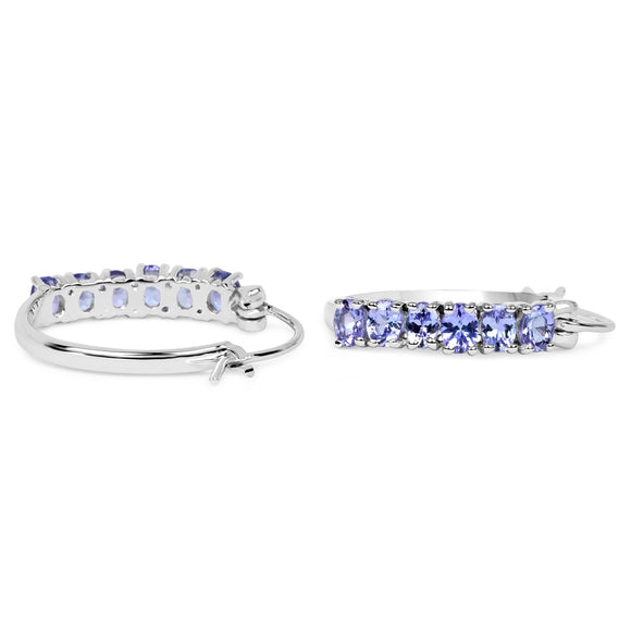 2.04 Carat Genuine Tanzanite .925 Sterling Silver Earrings