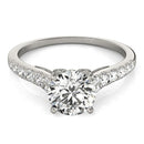 14k White Gold Diamond Engagement Ring With Single Row Band (1 3/4 cttw)-2