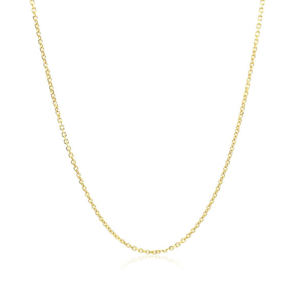 14k Yellow Gold Diamond Cut Cable Link Chain 1.1mm