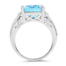 8.89 Carat Genuine Swiss Blue Topaz .925 Sterling Silver Ring-2