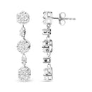 14K White Gold 2.00 Cttw Diamond Composite Cluster Floral Drop Earrings (I-J Color, I1-I2 Clarity)-3