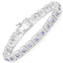2.40 Carat Genuine Tanzanite .925 Sterling Silver Bracelet-1