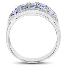 2.62 Carat Genuine Tanzanite and White Topaz .925 Sterling Silver Ring-2