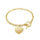 Toggle Bracelet with Heart Charm in 14k Yellow Gold-3