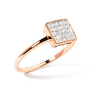 10K Rose Gold 1/3 Cttw Invisible Set Princess Cut Diamond Composite Square Shape Ring (H-I color, I1-I2 clarity) - Size 5-3