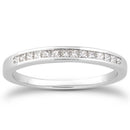 14k White Gold Channel Set Princess Diamond Wedding Ring Band-1