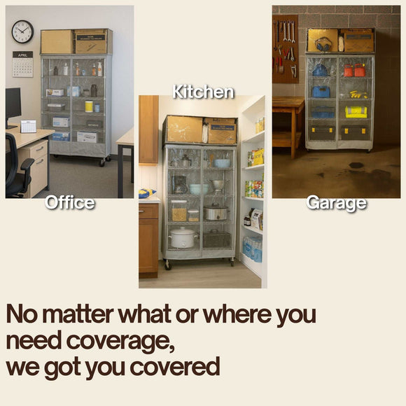 Storage Shelving Top Cover, 60"W x 24"D x 18"H, one side see through panel (Top Part ONLY)