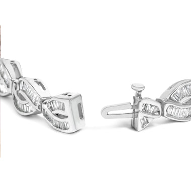 14K White Gold 2.00 Cttw Channel Set Baguette Diamond Vintage Style Link Bracelet (G-H Color, SI1-SI2 Clarity) - 7.25" - 0
